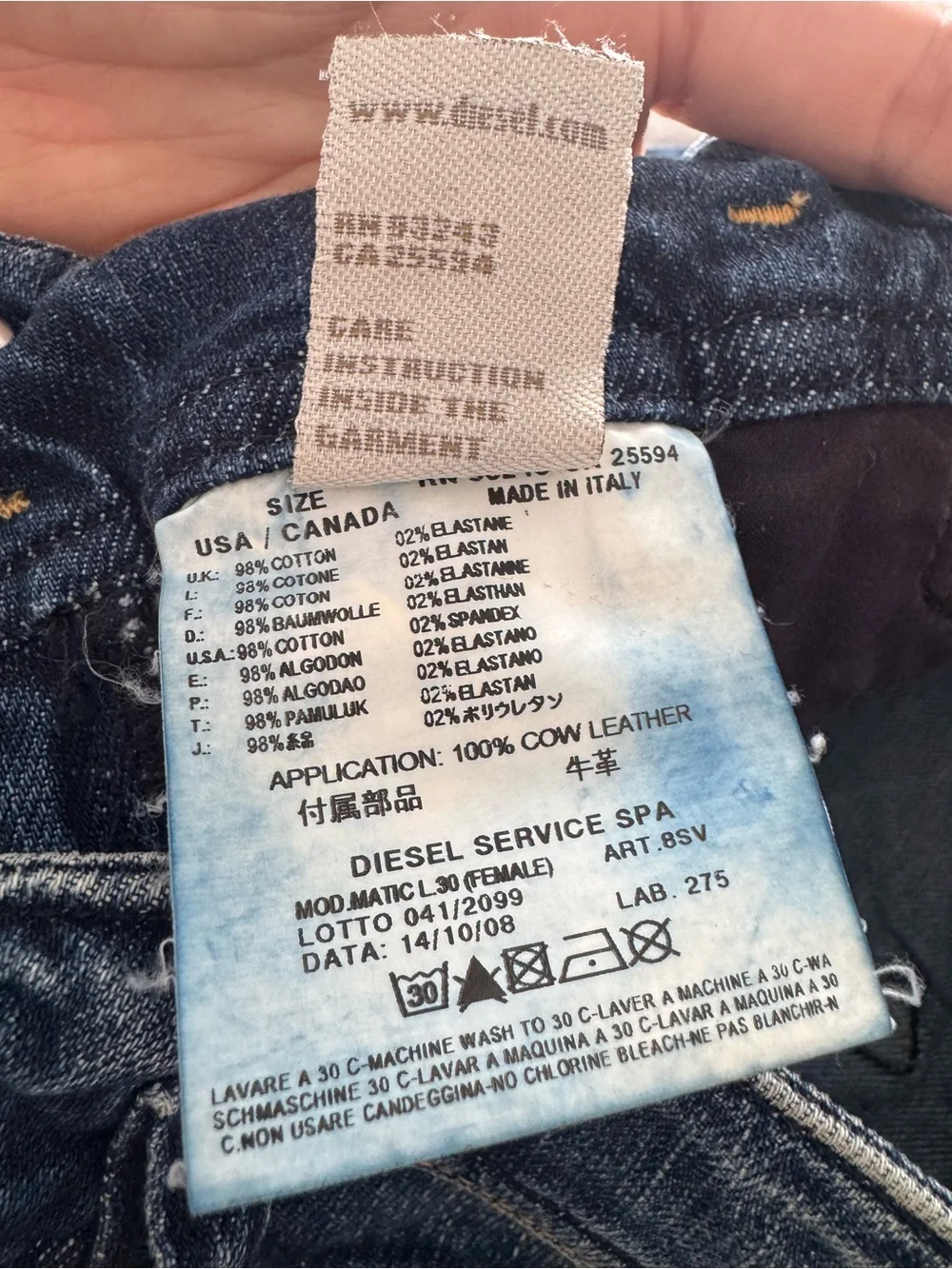 Diesel women Jean Size 25 L30 WASH 008SV_STRETCH